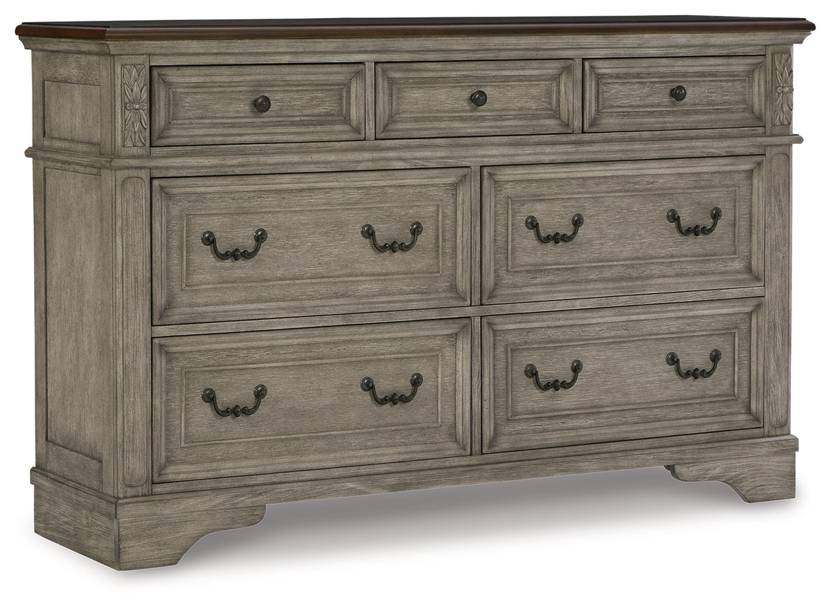Lodenbay Antique Gray Upholstered Panel Bedroom Set from Ashley - Luna Furniture