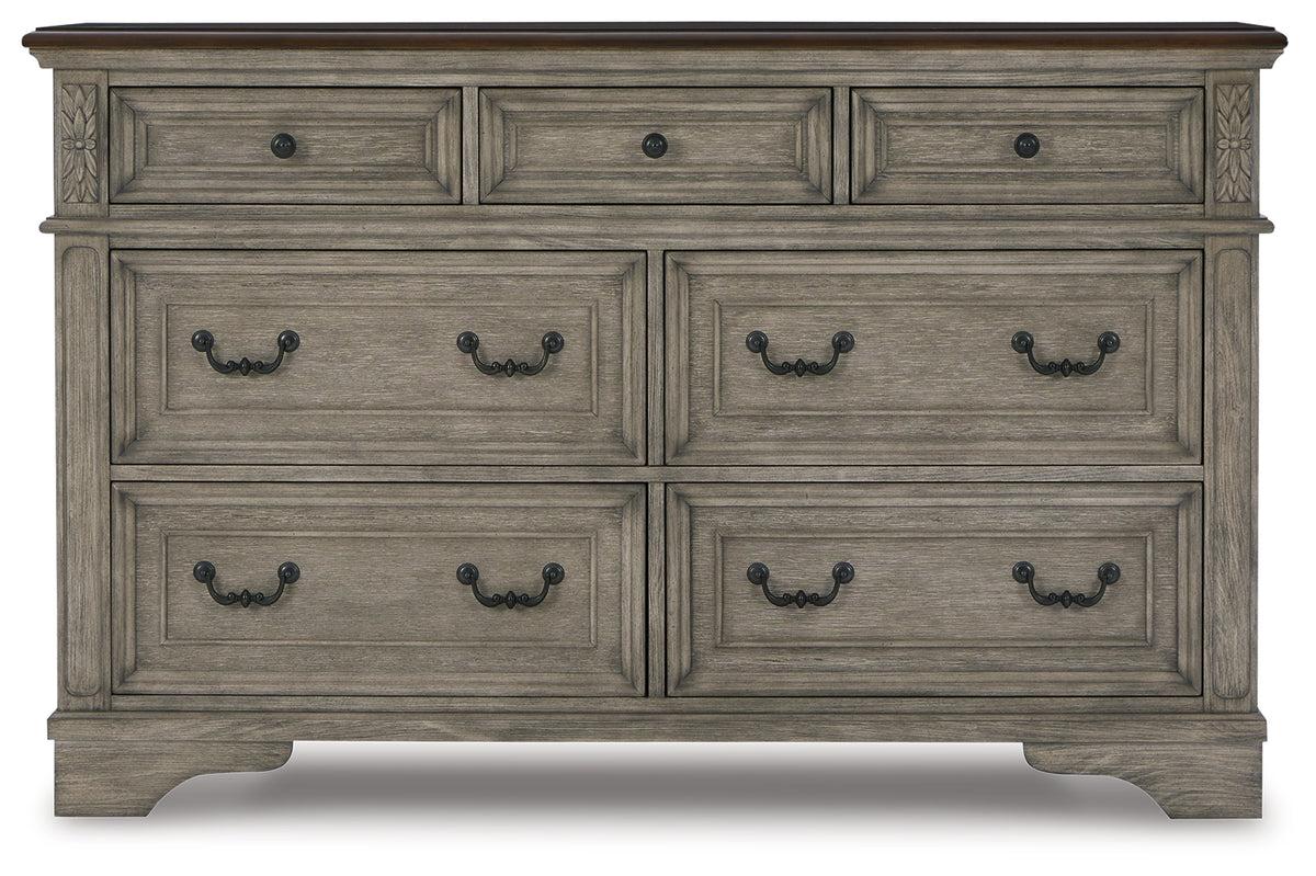 Lodenbay Antique Gray Upholstered Panel Bedroom Set from Ashley - Luna Furniture