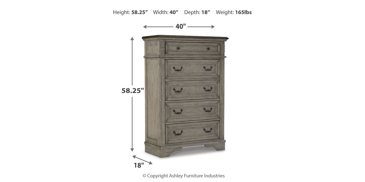 Lodenbay Multi Queen Upholstered Panel Bed, Dresser, Mirror, Chest and 2 Nightstands from Ashley - Luna Furniture