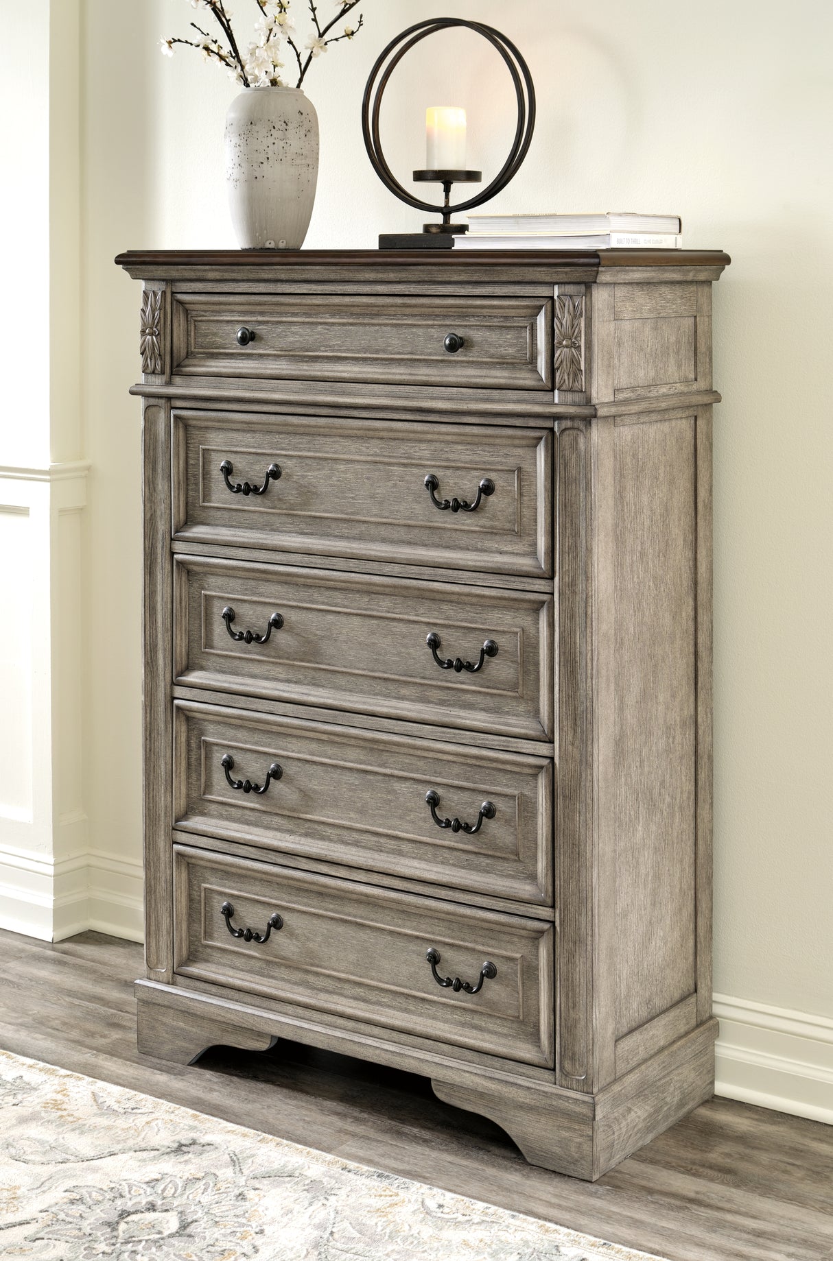 Lodenbay Multi Queen Upholstered Panel Bed, Dresser, Mirror, Chest and 2 Nightstands from Ashley - Luna Furniture