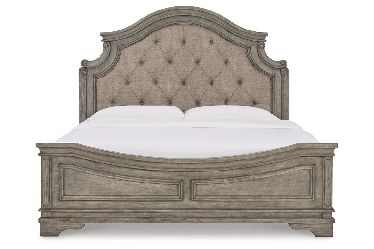 Lodenbay Antique Gray California King Upholstered Panel Bed from Ashley - Luna Furniture