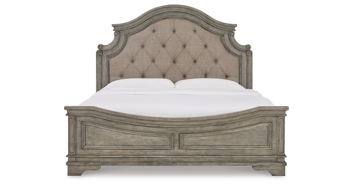 Lodenbay Antique Gray King Upholstered Panel Bed from Ashley - Luna Furniture