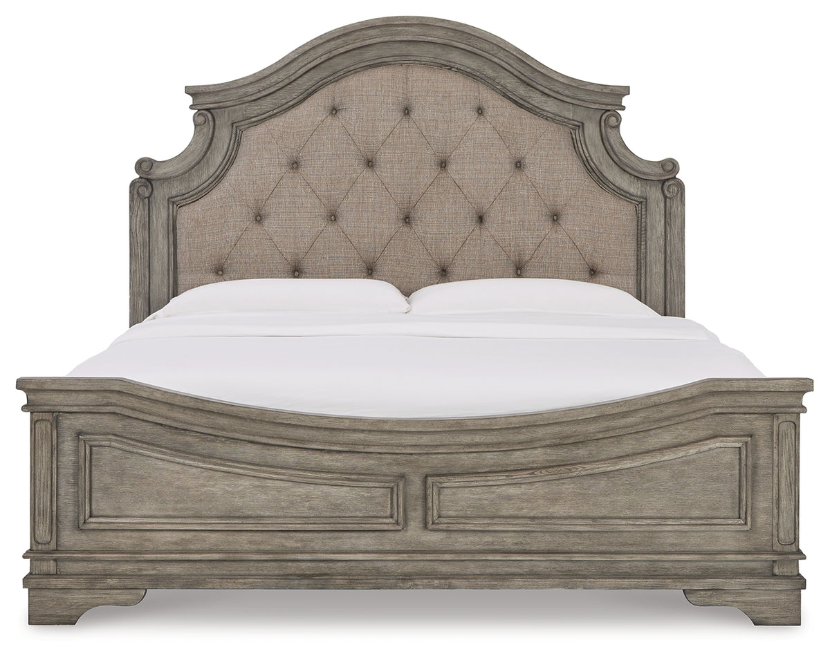 Lodenbay Antique Gray Upholstered Panel Bedroom Set from Ashley - Luna Furniture