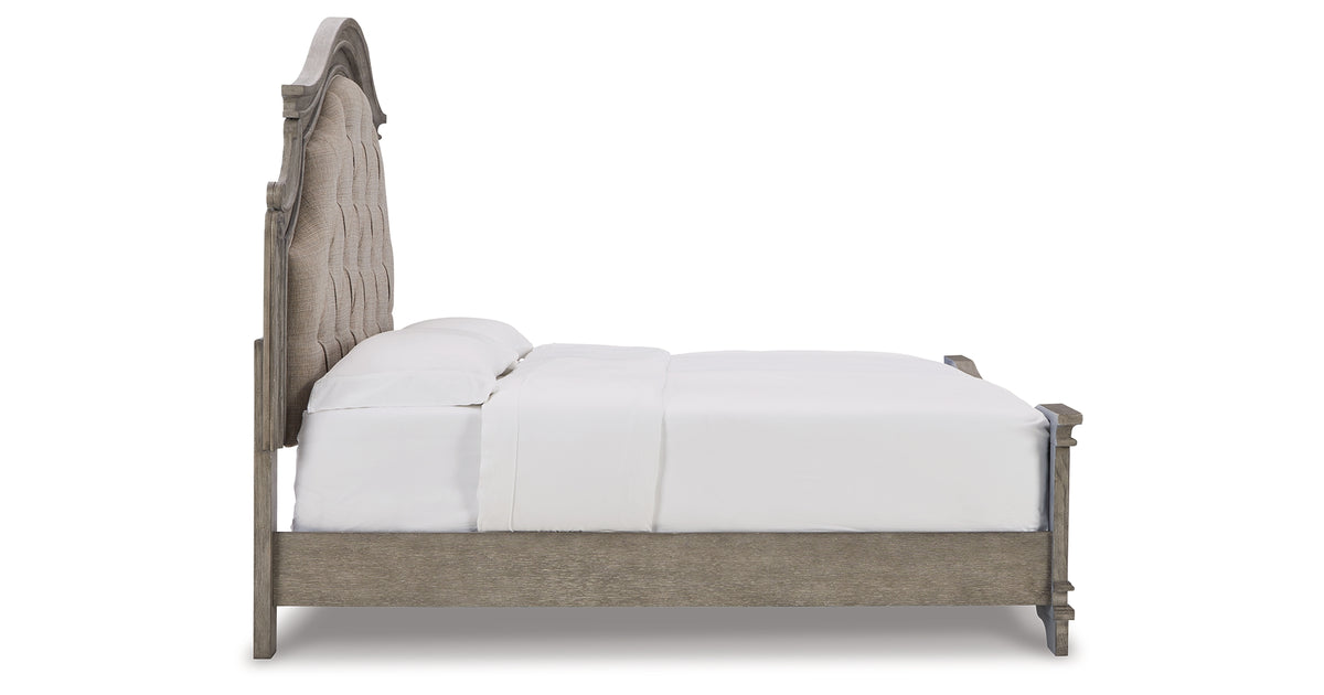 Lodenbay Antique Gray King Upholstered Panel Bed from Ashley - Luna Furniture