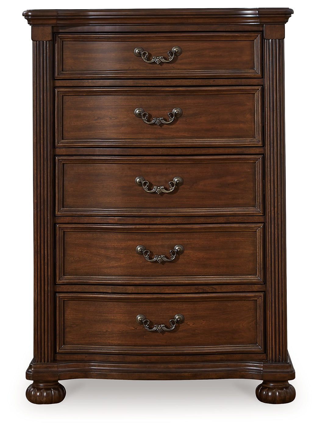Lavinton Brown Queen Poster Bed, Dresser, Mirror, Chest and Nightstand from Ashley Furniture - Luna Furniture