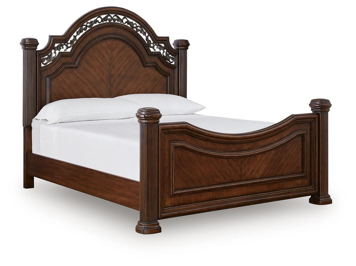 Lavinton Brown Queen Poster Bed, Dresser and Mirror from Ashley - Luna Furniture