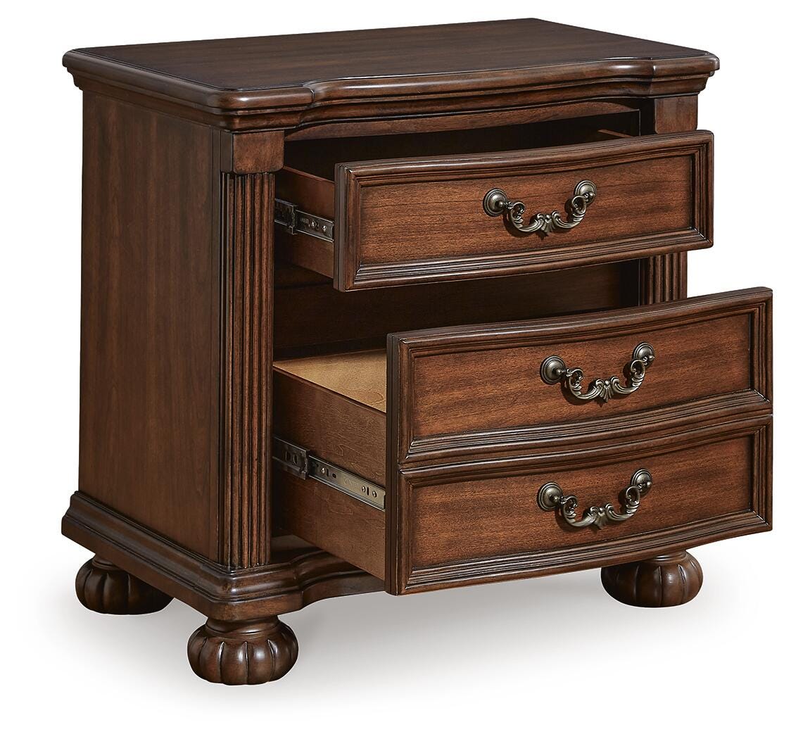 Lavinton Brown Queen Poster Bed, Dresser, Mirror, Chest and 2 Nightstands from Ashley Furniture - Luna Furniture