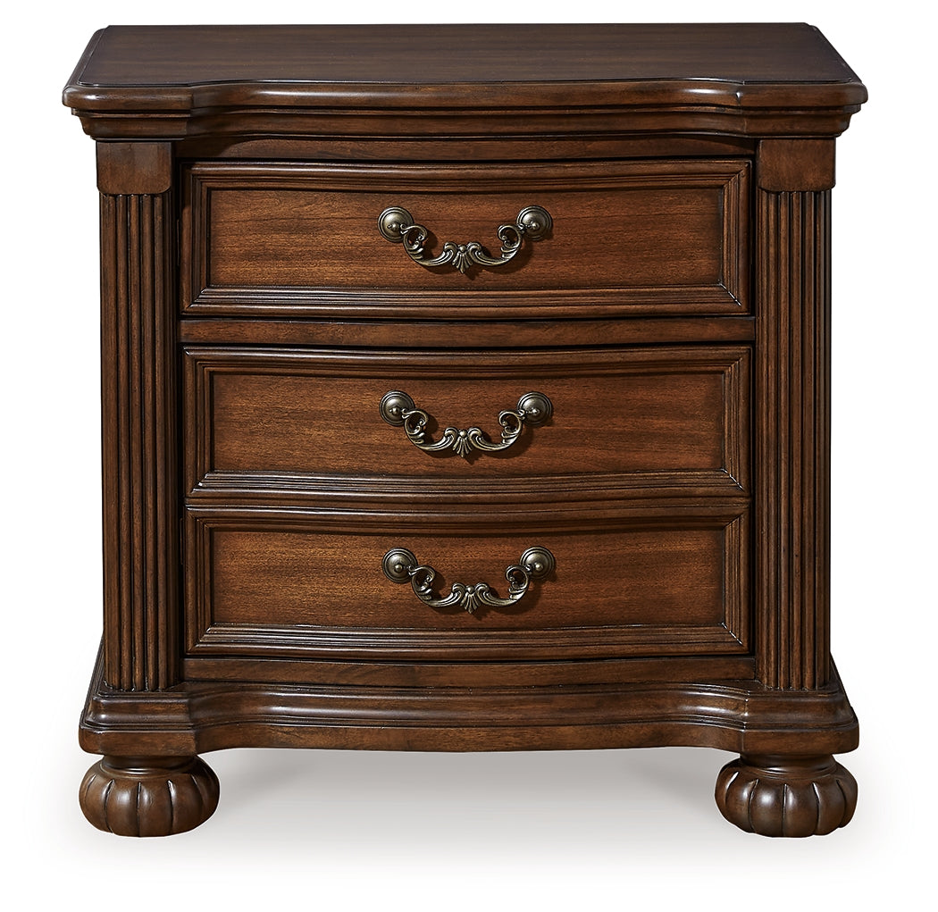 Lavinton Brown Queen Poster Bed, Dresser, Mirror, Chest and Nightstand from Ashley Furniture - Luna Furniture