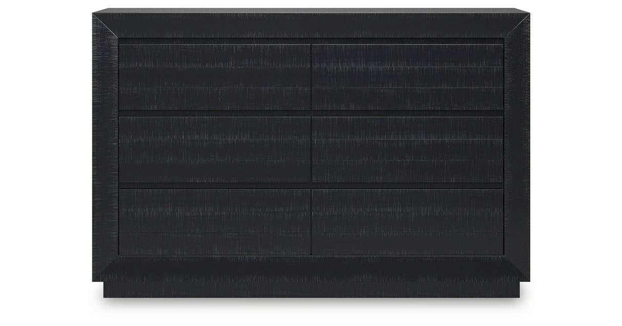 Londer Queen Panel Bed with Dresser and Nightstand in Black from Ashley - Luna Furniture