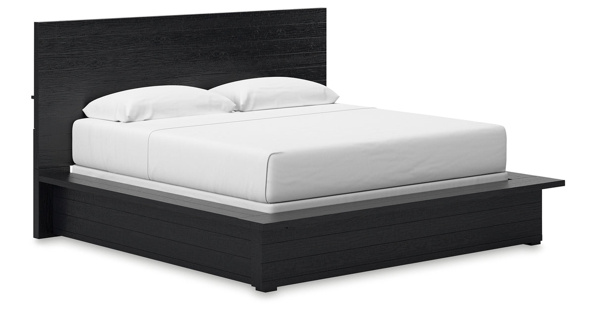Londer Black King Panel Bed from Ashley - Luna Furniture