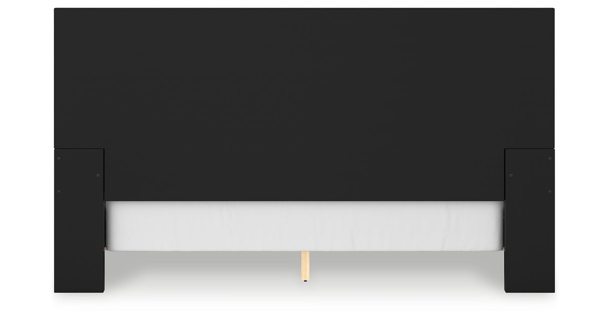Londer King Panel Bed with Dresser and Nightstand in Black from Ashley - Luna Furniture