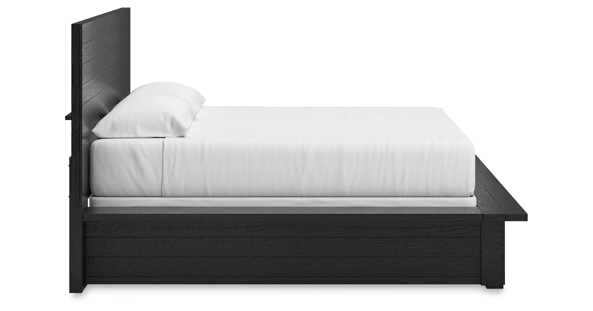 Londer Black King Panel Bed from Ashley - Luna Furniture