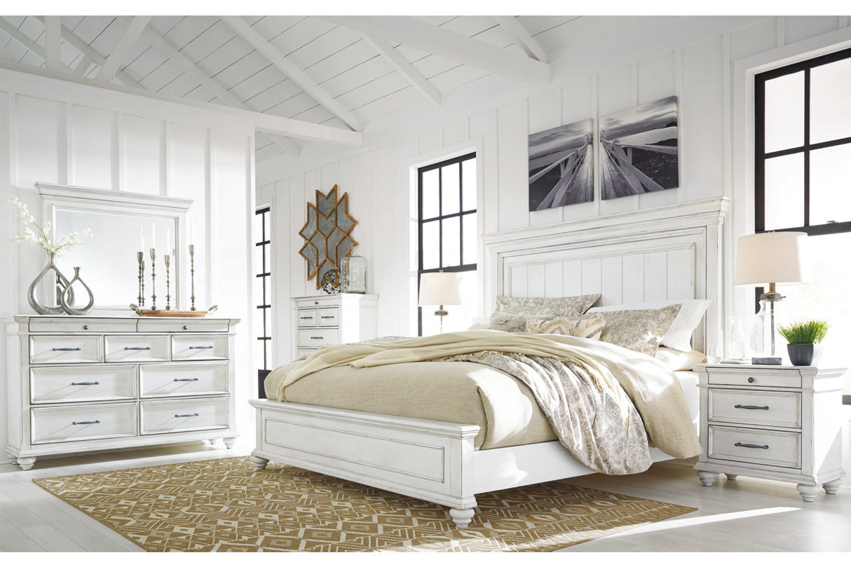 Kanwyn Whitewash California King Panel Bed from Ashley - Luna Furniture