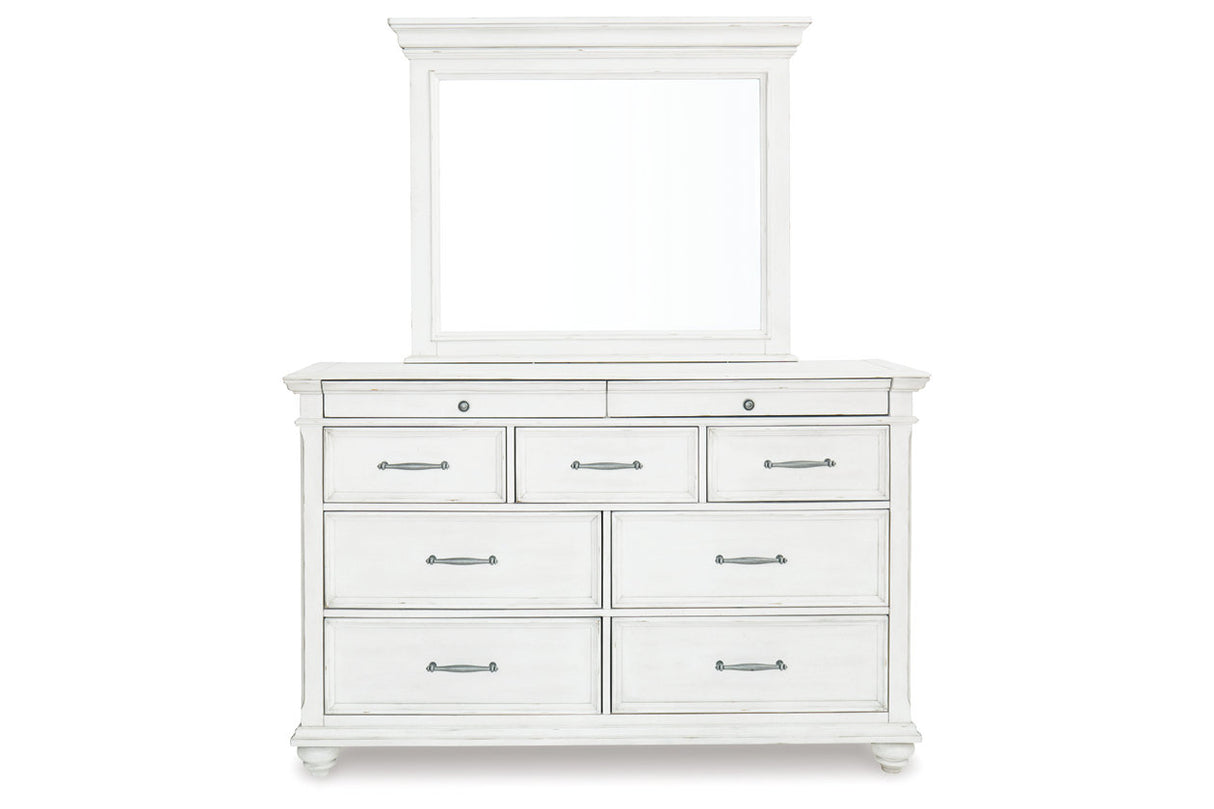 Kanwyn Whitewash Dresser and Mirror from Ashley - Luna Furniture