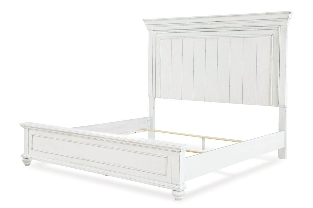 Kanwyn Whitewash California King Panel Bed from Ashley - Luna Furniture