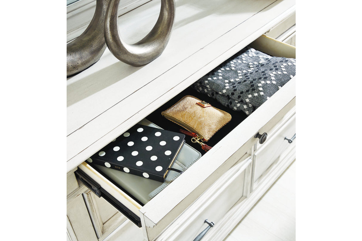 Kanwyn Whitewash Dresser and Mirror from Ashley - Luna Furniture