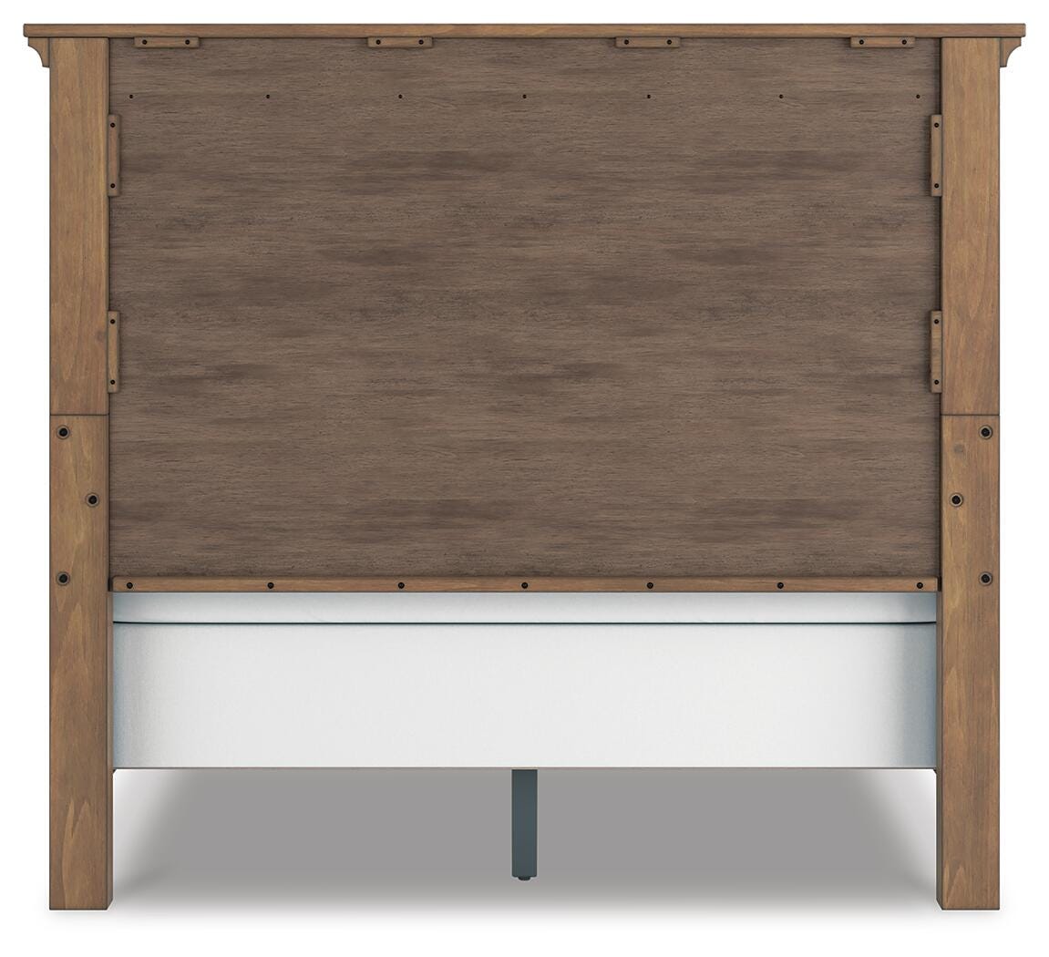 Feddinger Chestnut Queen Panel Bed, Dresser, Mirror, Chest and 2 Nightstands from Ashley - Luna Furniture