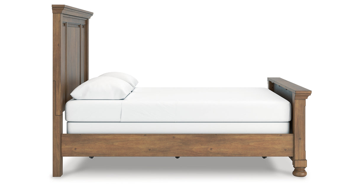 Feddinger Queen Panel Bed with Dresser in Medium Brown from Ashley - Luna Furniture