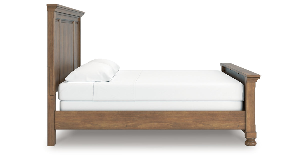 Feddinger King Panel Bed with Dresser in Medium Brown from Ashley - Luna Furniture