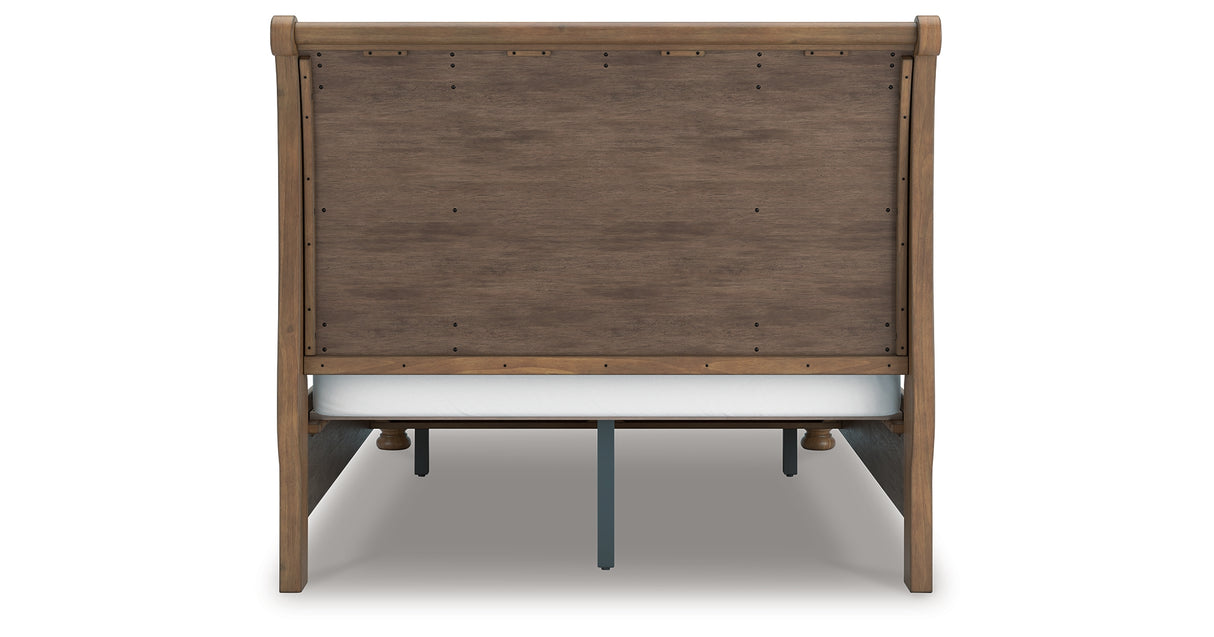 Feddinger Queen Storage Sleigh Bed with Dresser and Nightstand in Medium Brown from Ashley Furniture - Luna Furniture