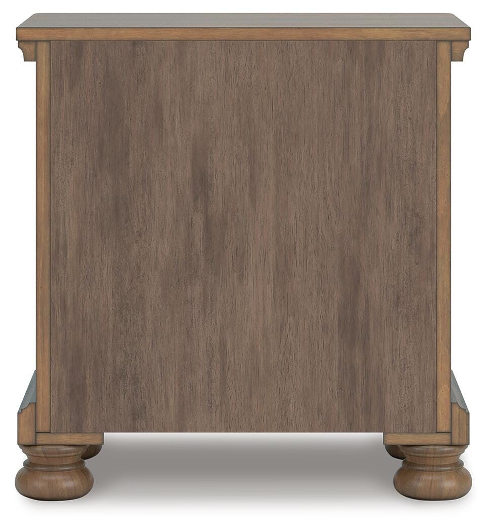 Feddinger Chestnut Queen Panel Bed, Dresser, Mirror, Chest and 2 Nightstands from Ashley - Luna Furniture