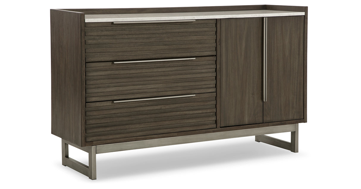 Arkenton King Panel Bed with Dresser in Grayish Brown from Ashley - Luna Furniture