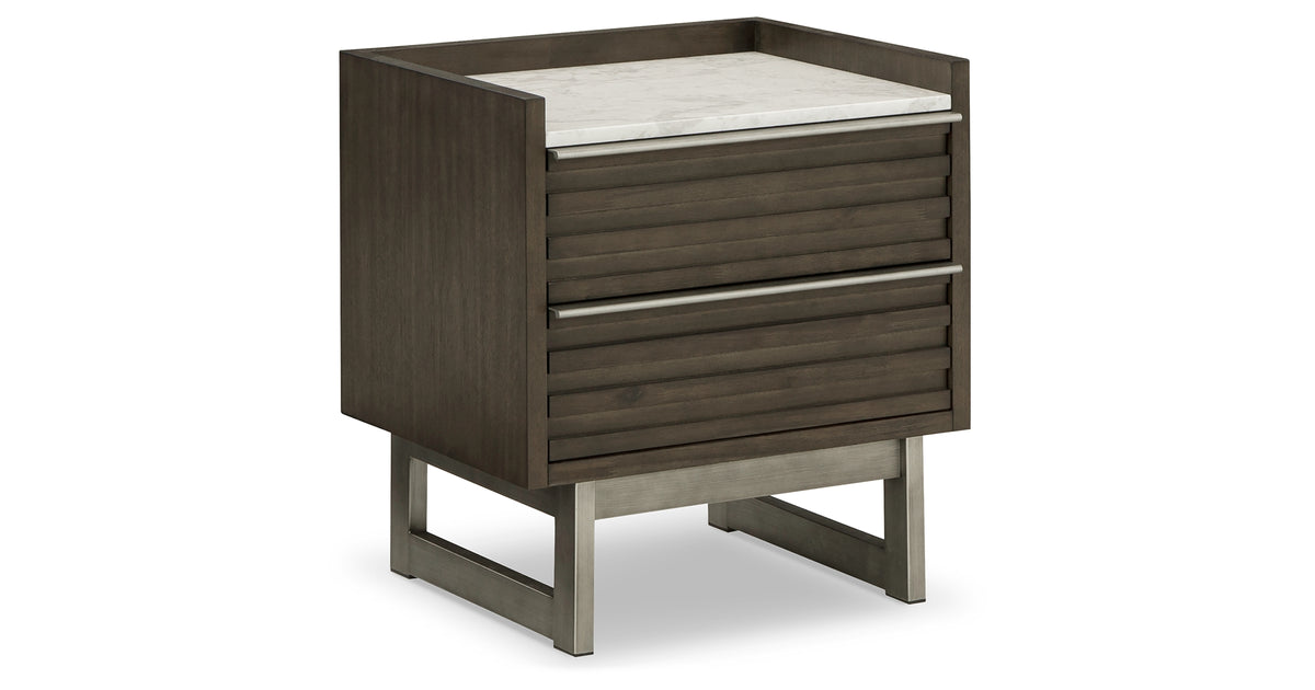 Arkenton Grayish Brown/White Nightstand from Ashley - Luna Furniture