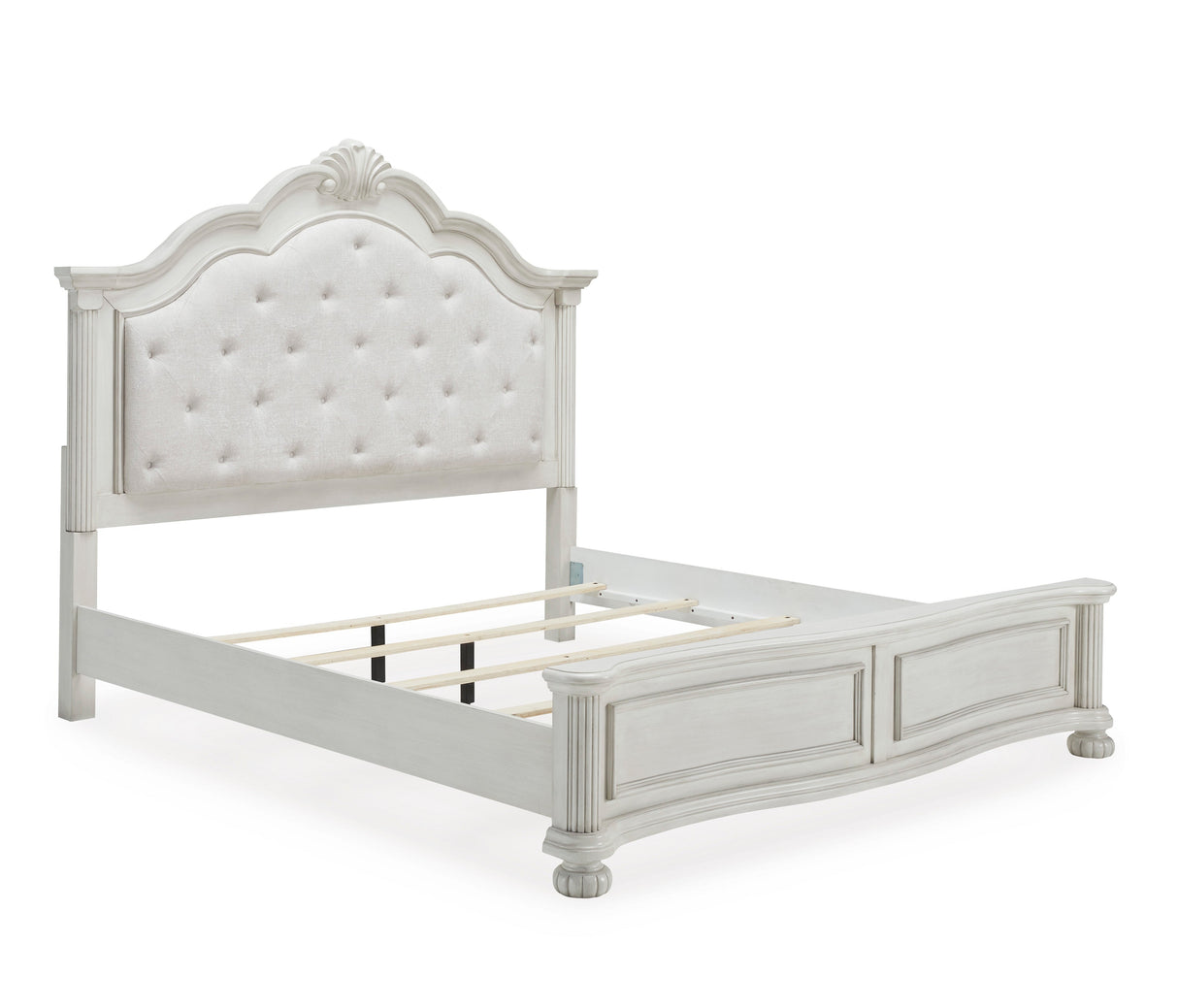 Montelaine Antique White California King Upholstered Panel Bed from Ashley - Luna Furniture