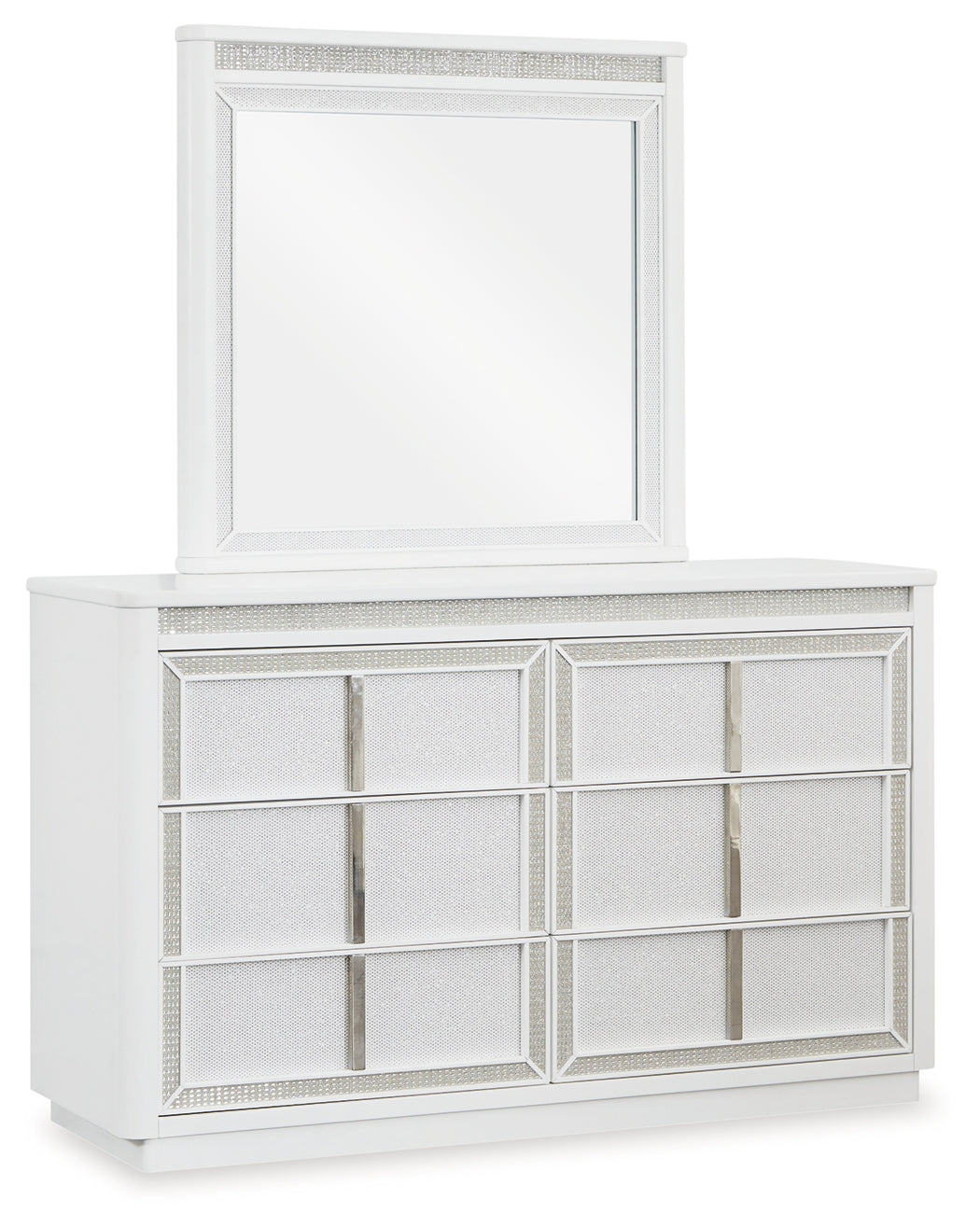 Chalanna White Dresser and Mirror from Ashley Furniture - Luna Furniture