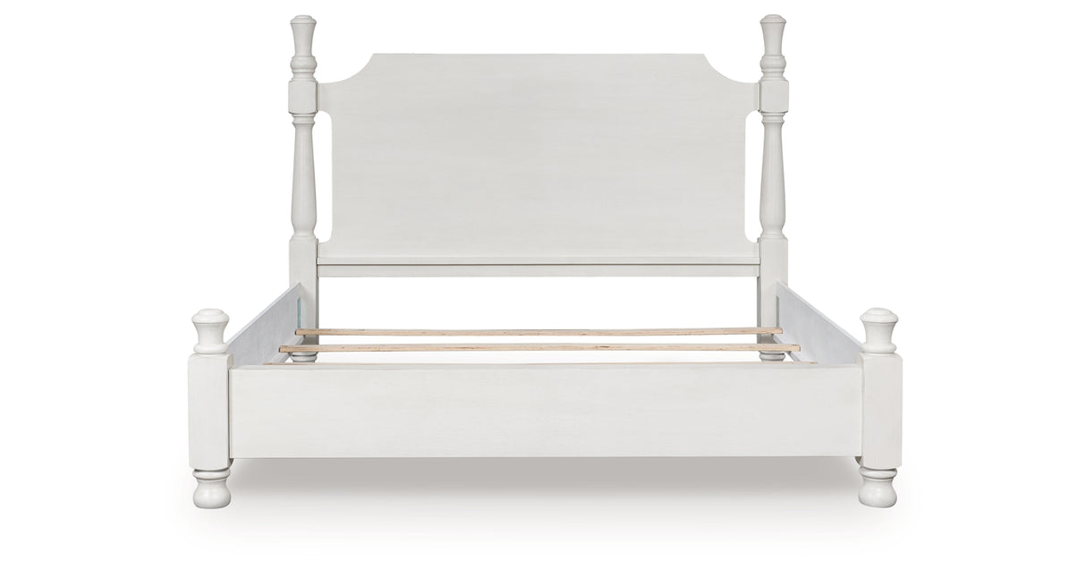 Rowlenstown Antique White California King Poster Bed from Ashley - Luna Furniture