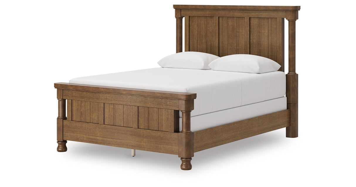 Rowlenstown Queen Poster Bed with Dresser in Brown from Ashley - Luna Furniture