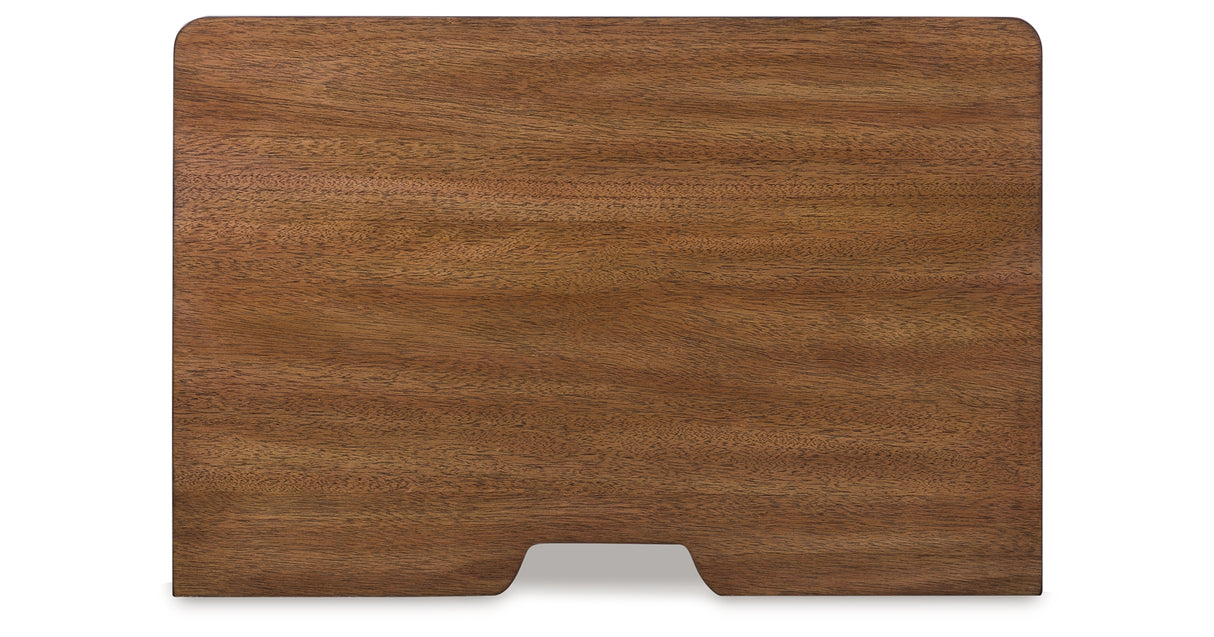 Rowlenstown California King Poster Bed with Mirrored Dresser and Nightstand in Brown from Ashley Furniture - Luna Furniture