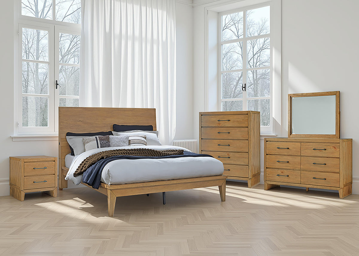 Sherbana Light Brown Queen Platform Bed from Ashley - Luna Furniture