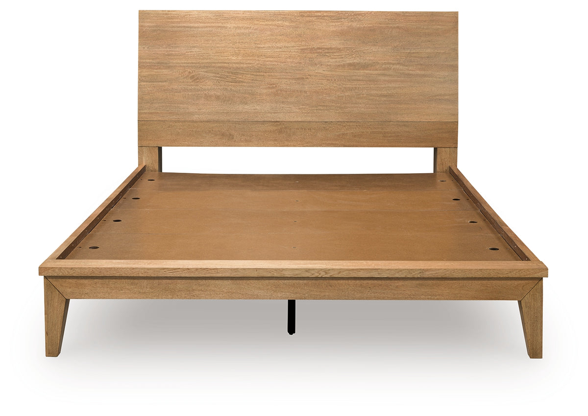 Sherbana Light Brown Queen Platform Bed from Ashley - Luna Furniture