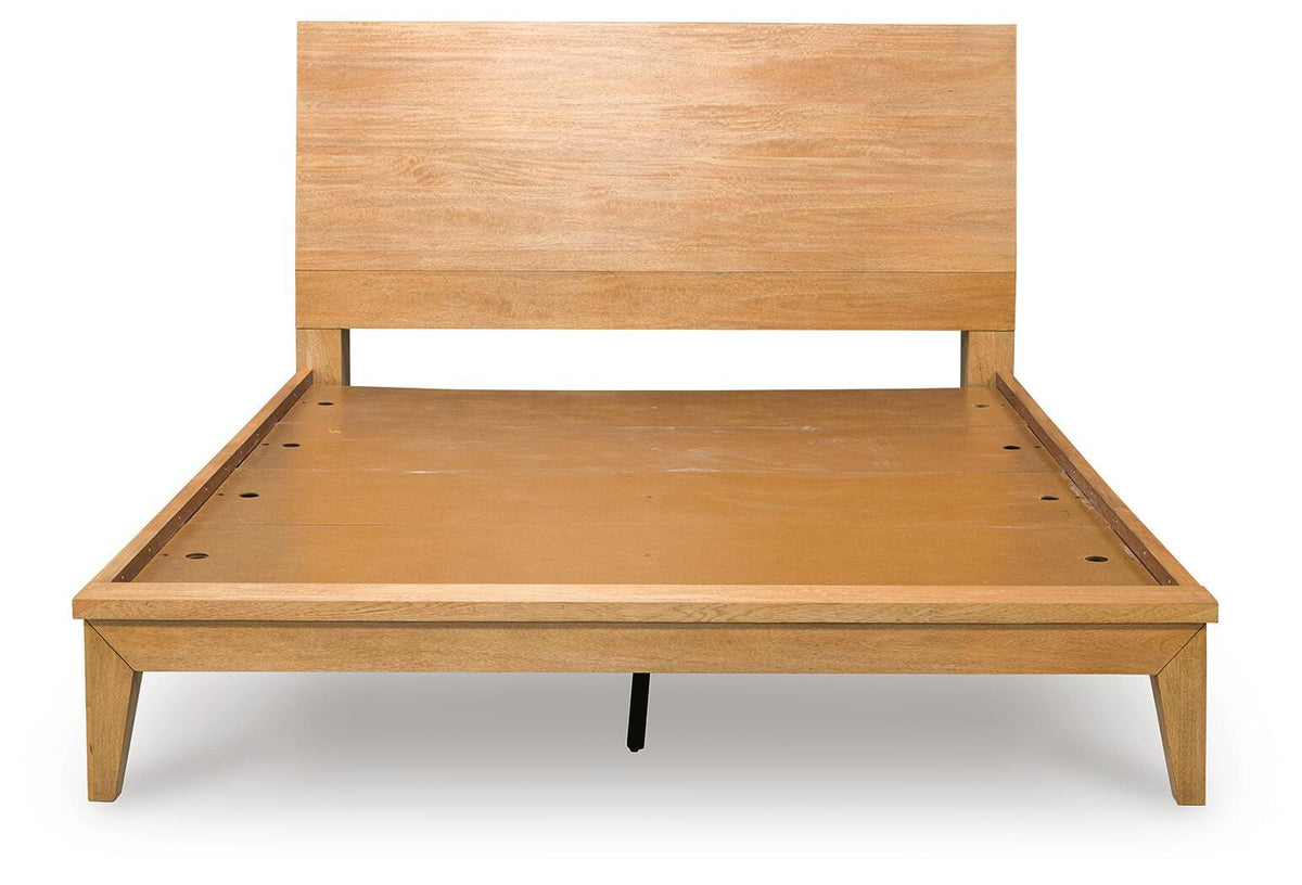 Sherbana Light Brown King Platform Bed from Ashley - Luna Furniture