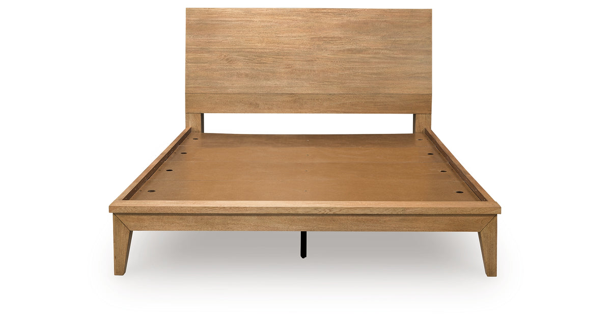 Sherbana Light Brown King Platform Bed from Ashley - Luna Furniture