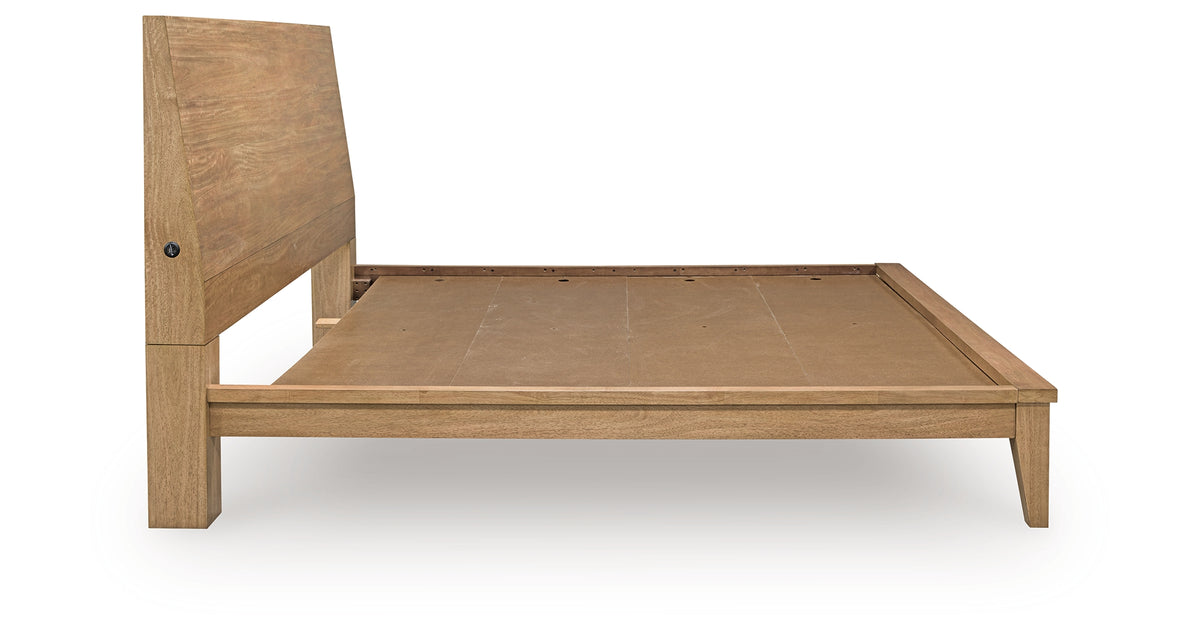 Sherbana Light Brown King Platform Bed from Ashley - Luna Furniture