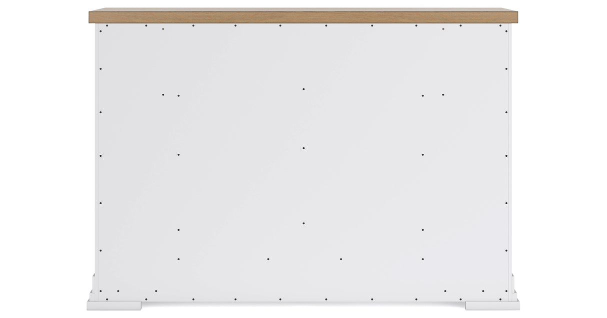 Ashbryn White/Natural California King Panel Storage Bed with Dresser from Ashley Furniture - Luna Furniture