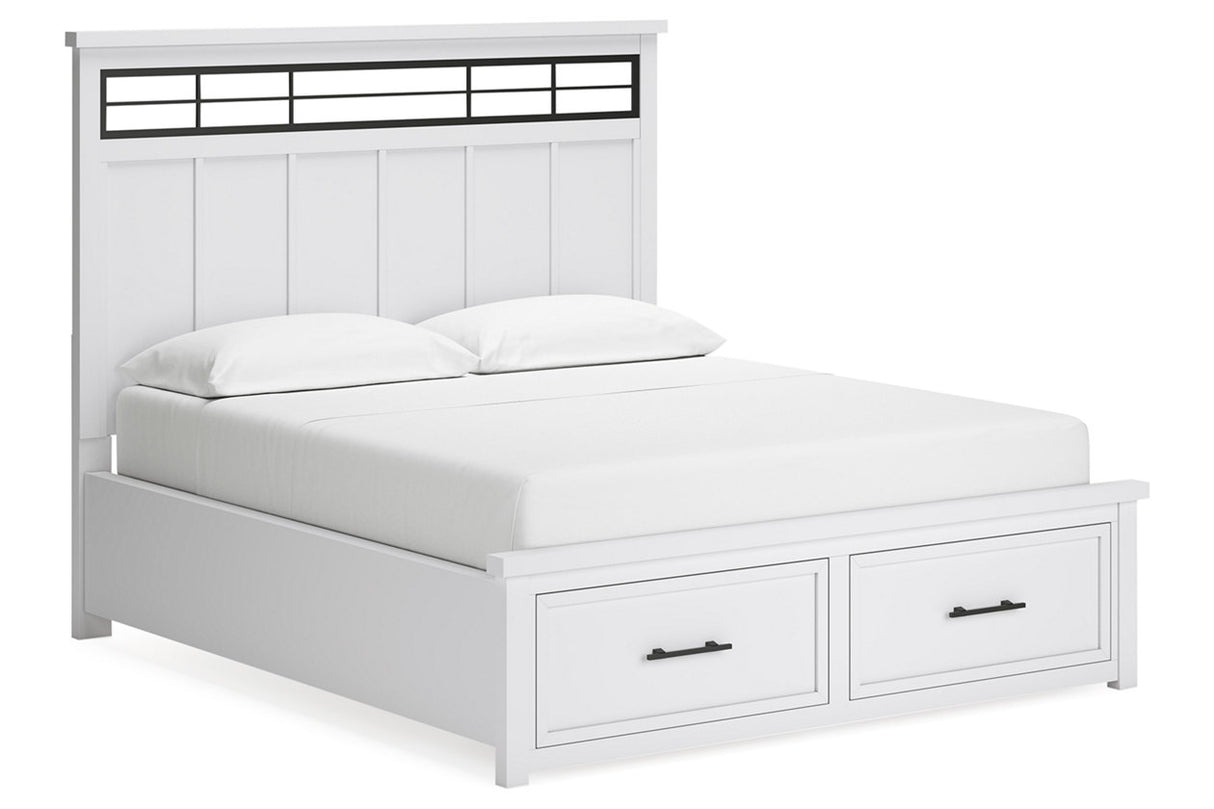 Ashbryn White/Natural California King Storage Platform Bed from Ashley - Luna Furniture