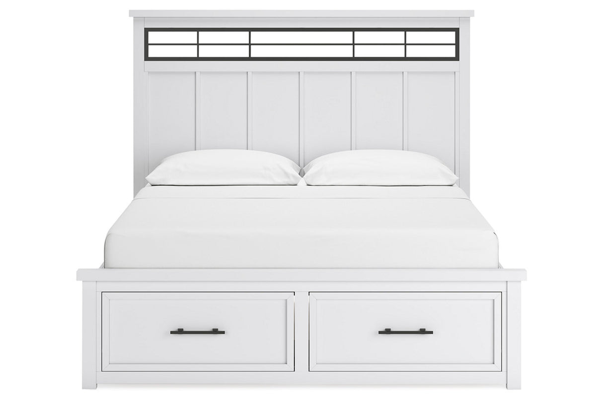 Ashbryn White/Natural California King Storage Platform Bed from Ashley - Luna Furniture