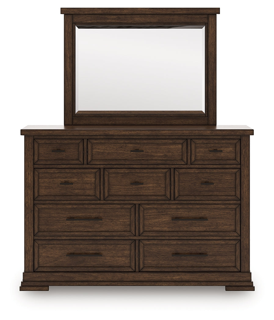 Taffenbrook Medium Brown Dresser and Mirror from Ashley Furniture - Luna Furniture