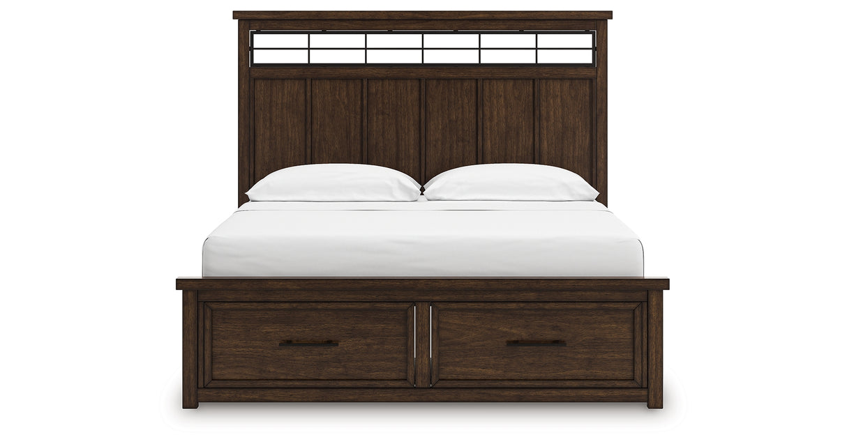 Taffenbrook Medium Brown California King Panel Storage Bed from Ashley - Luna Furniture