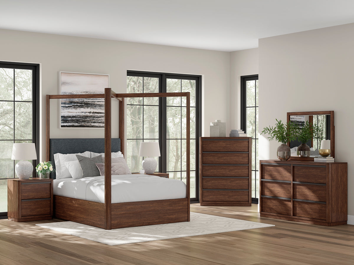 Dilenno Dark Brown Canopy Bedroom Set from Ashley Furniture - Luna Furniture