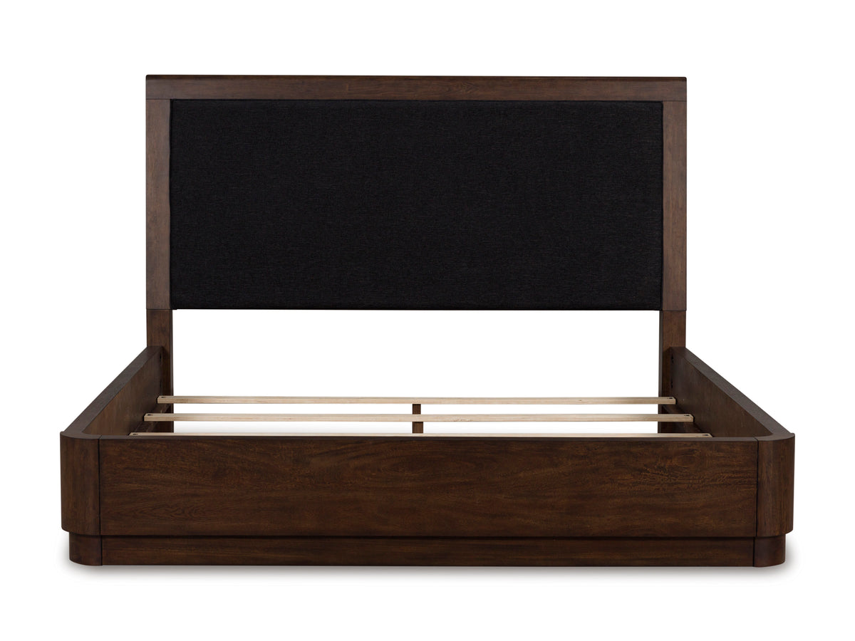 Dilenno Dark Brown Upholstered Panel Bedroom Set from Ashley Furniture - Luna Furniture