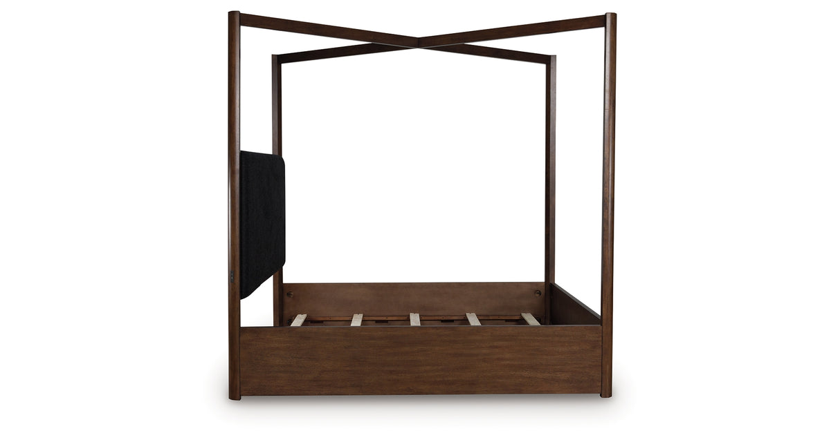 Dilenno Dark Brown Queen Canopy Bed from Ashley - Luna Furniture