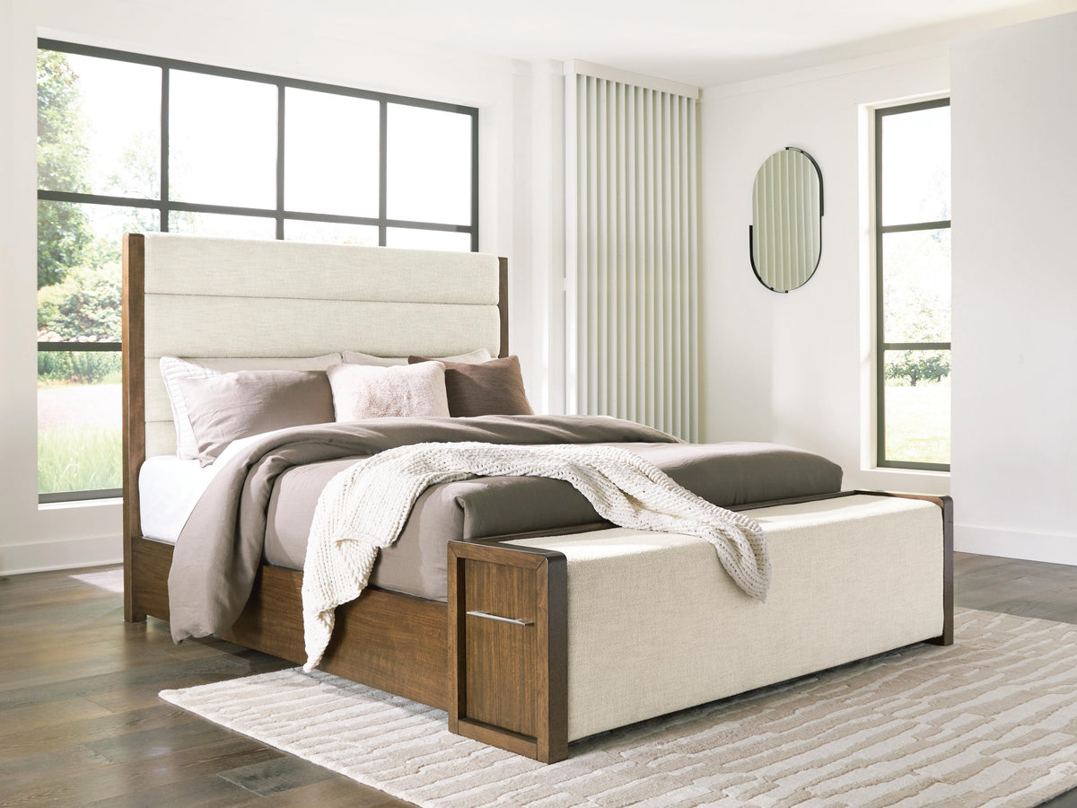 Marxmore Brown Upholstered Storage Panel Bedroom Set from Ashley - Luna Furniture