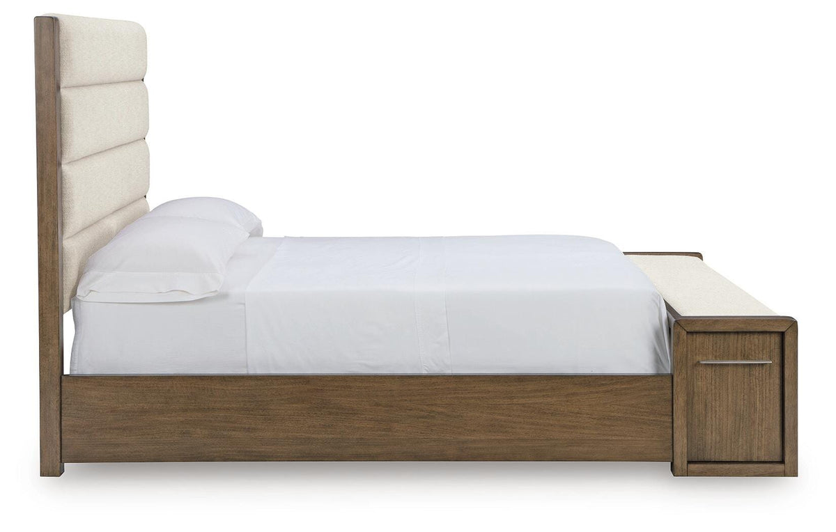 Marxmore Brown Upholstered Storage Panel Bedroom Set from Ashley - Luna Furniture