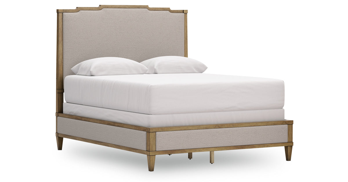 Sharlance Light Brown Queen Upholstered Panel Bed from Ashley - Luna Furniture