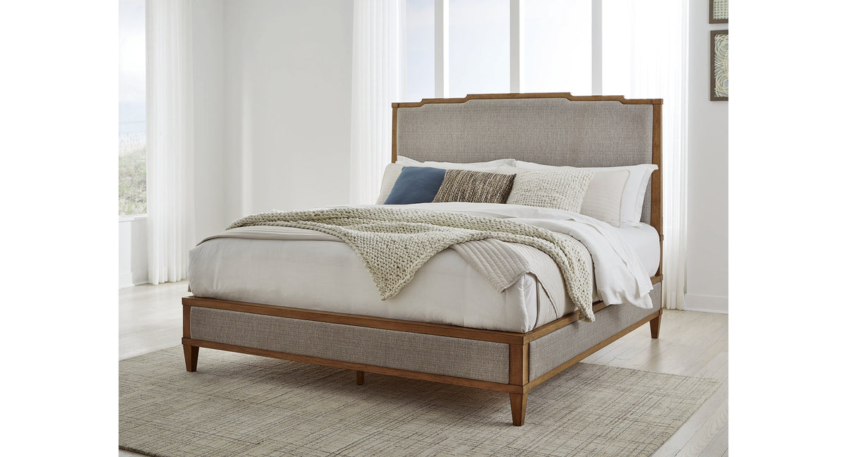 Sharlance Light Brown King Upholstered Panel Bed from Ashley - Luna Furniture