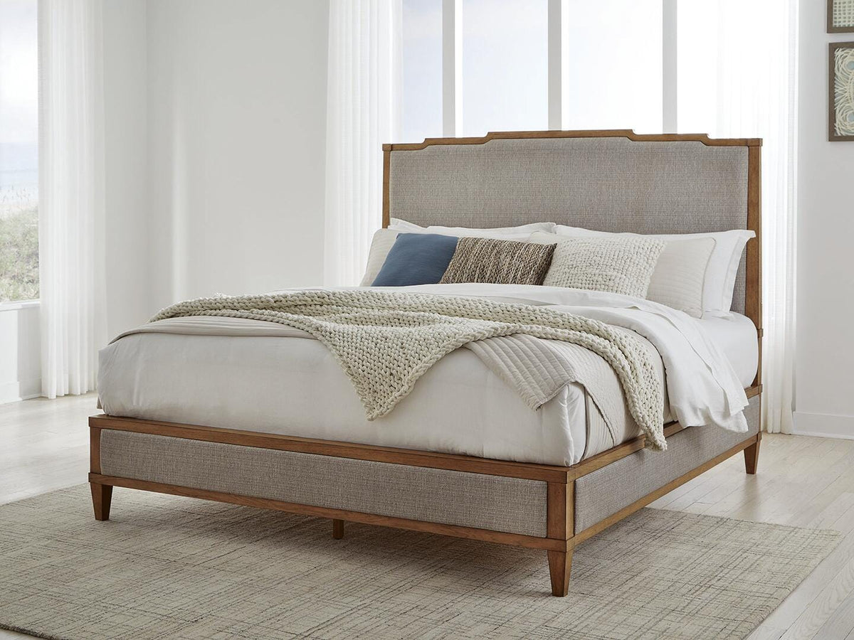 Sharlance Light Brown King Upholstered Panel Bed from Ashley - Luna Furniture